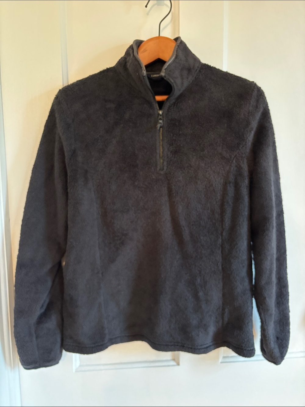 Lands' End Women's Dark Gray Half-Zip Fleece Pullover